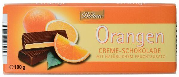 Шоколад темный Bohme с апельсиновой начинкой, 100г