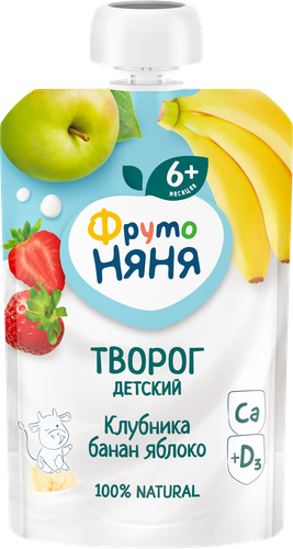

Биотворог ФрутоНяня клубника-банан-яблоко с 6 месяцев 4.2% 90 г