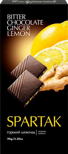 

Шоколад Спартак горький с имбирём и лимоном 95 г
