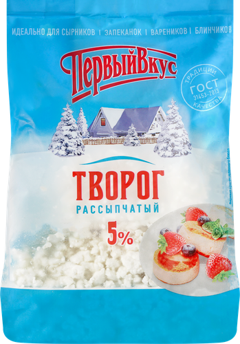 

Творог Первый вкус 5% рассыпчатый без змж 350 г