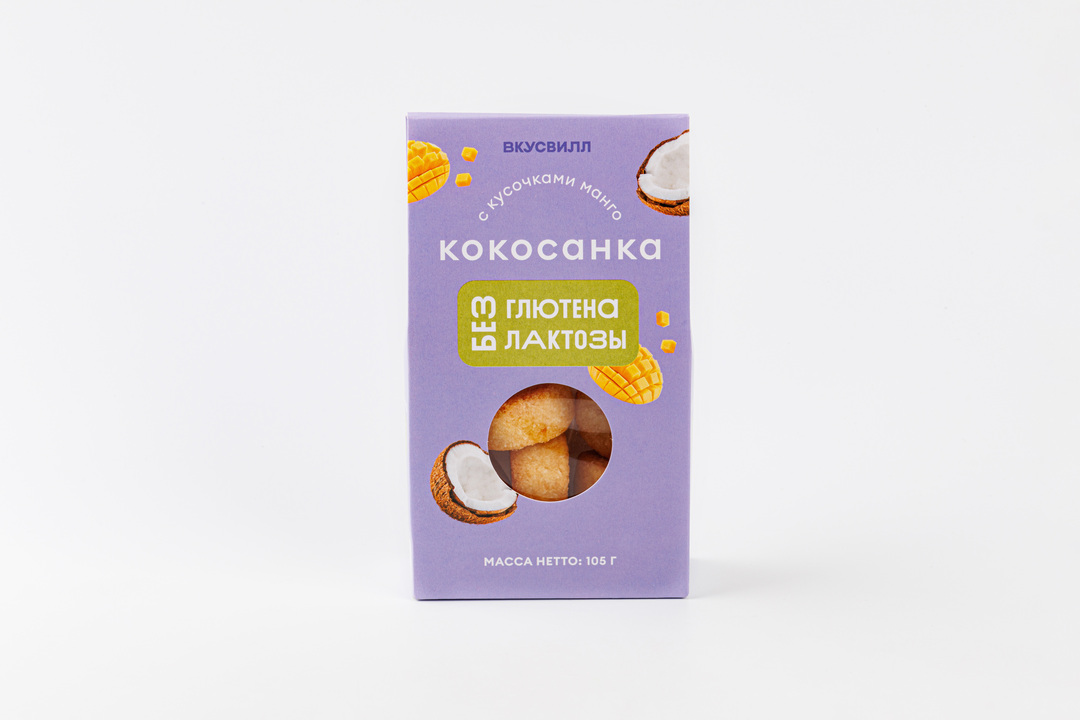 

Кокосанка ВкусВилл с кусочками манго (без глютена) 105 г