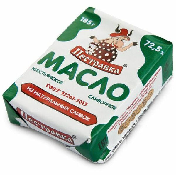 Масло сладко-сливочное Пестравка крестьянское 72.5%