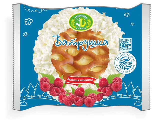 

Ватрушка Хлебозавод Юг Руси с творожно-малиновой начинкой 220 г