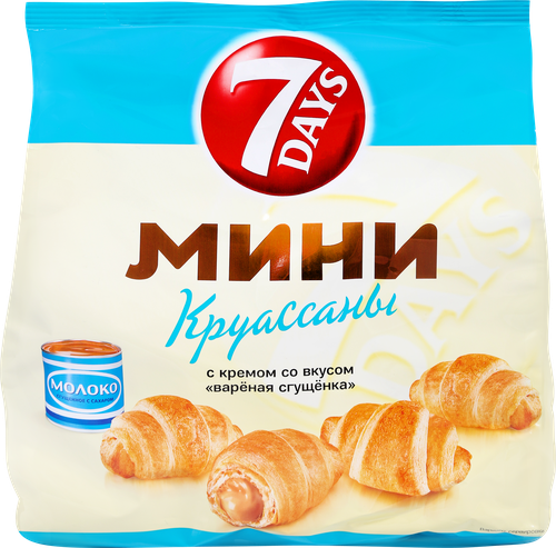 

Мини круассаны 7 Days c кремом варёная сгущёнка 265 г