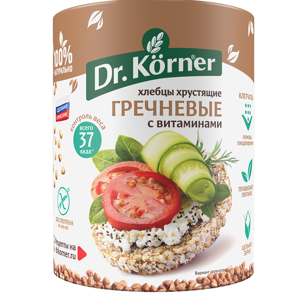 Хлебцы Dr. Korner гречневые с витаминами, 100 г