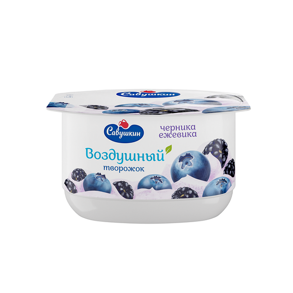 Творожок Воздушный Савушкин черника-ежевика 3.5%, 100г