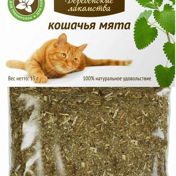 Деревенские лакомства кошачья мята пакет 15г