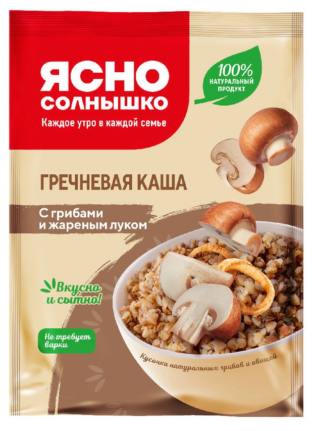 

Каша гречневая Ясно Солнышко с грибами и жареным луком 45 г