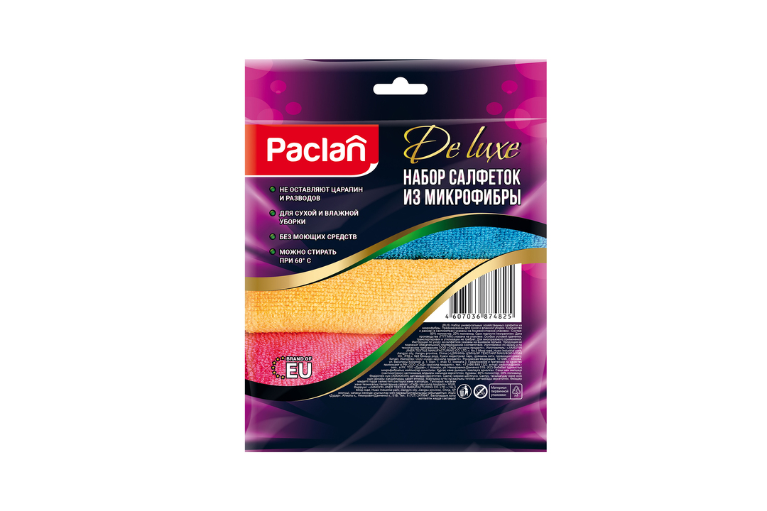 

Салфетки хозяйственные Paclan из микрофибры 30х30 см 4 шт