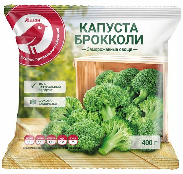Брокколи АШАН Красная птица замороженные