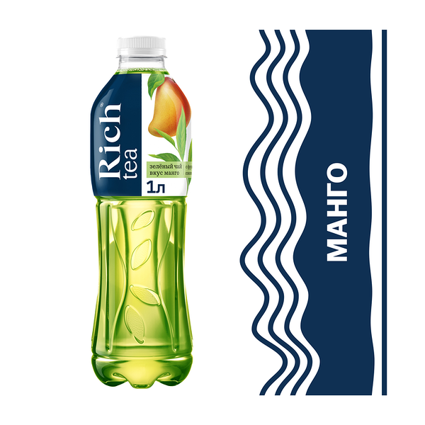 Холодный чай Rich зелёный манго, 1 л