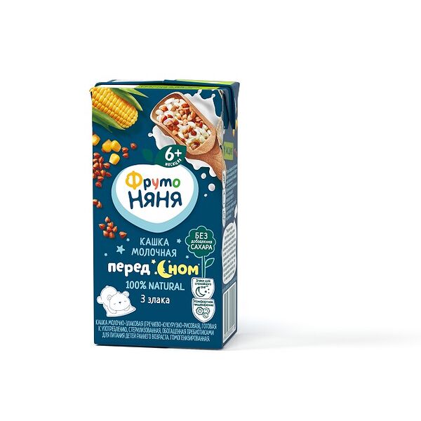 Кашка молочная ФрутоНяня Гречневая кукурузная рисовая-злаковая 0,2л ДП