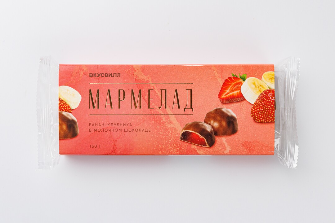 

Мармелад Банан-Клубника в молочном шоколаде, 150 г