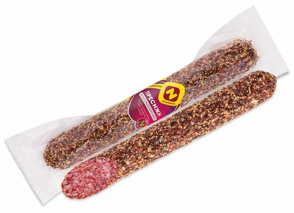 Колбаса сырокопченая Останкино в декоративных специях Пресижн вес