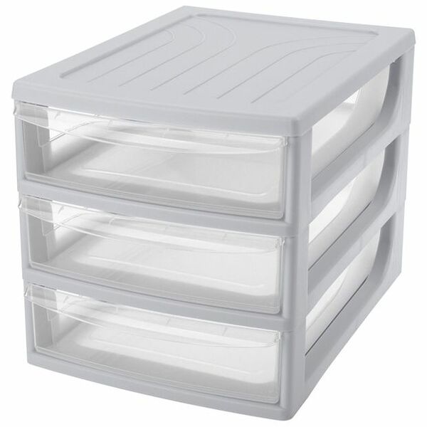 Органайзер Бытпласт 3 ящика А5, 26х36,8х26,5 см