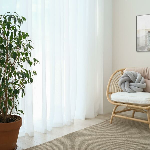 Тюль Этель, 135х150 см, белый вуаль, 100% п/э