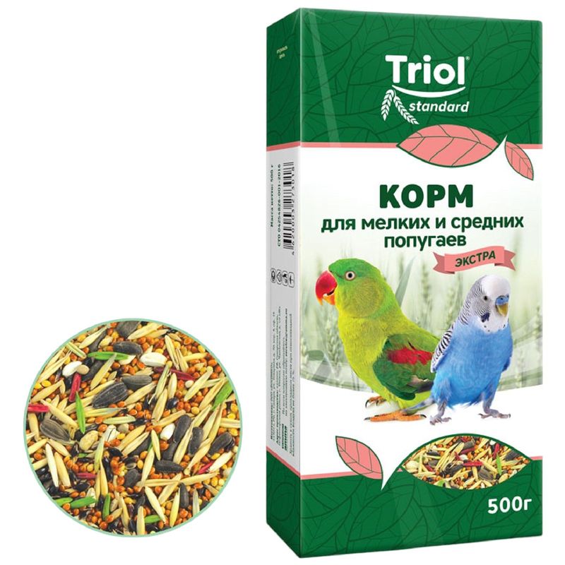 

Корм Triol Standard экстра для мелких и средних попугаев 500 г