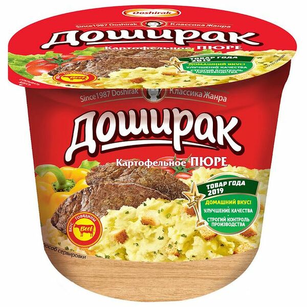 Пюре картофельное быстрого приготовления Доширак со вкусом Мяса 40г