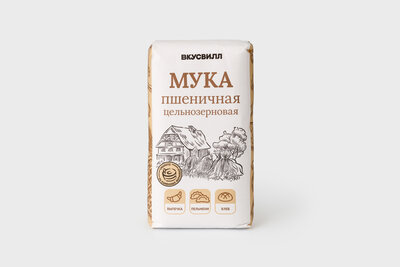 Мука пшеничная ВкусВилл цельнозерновая 500 г