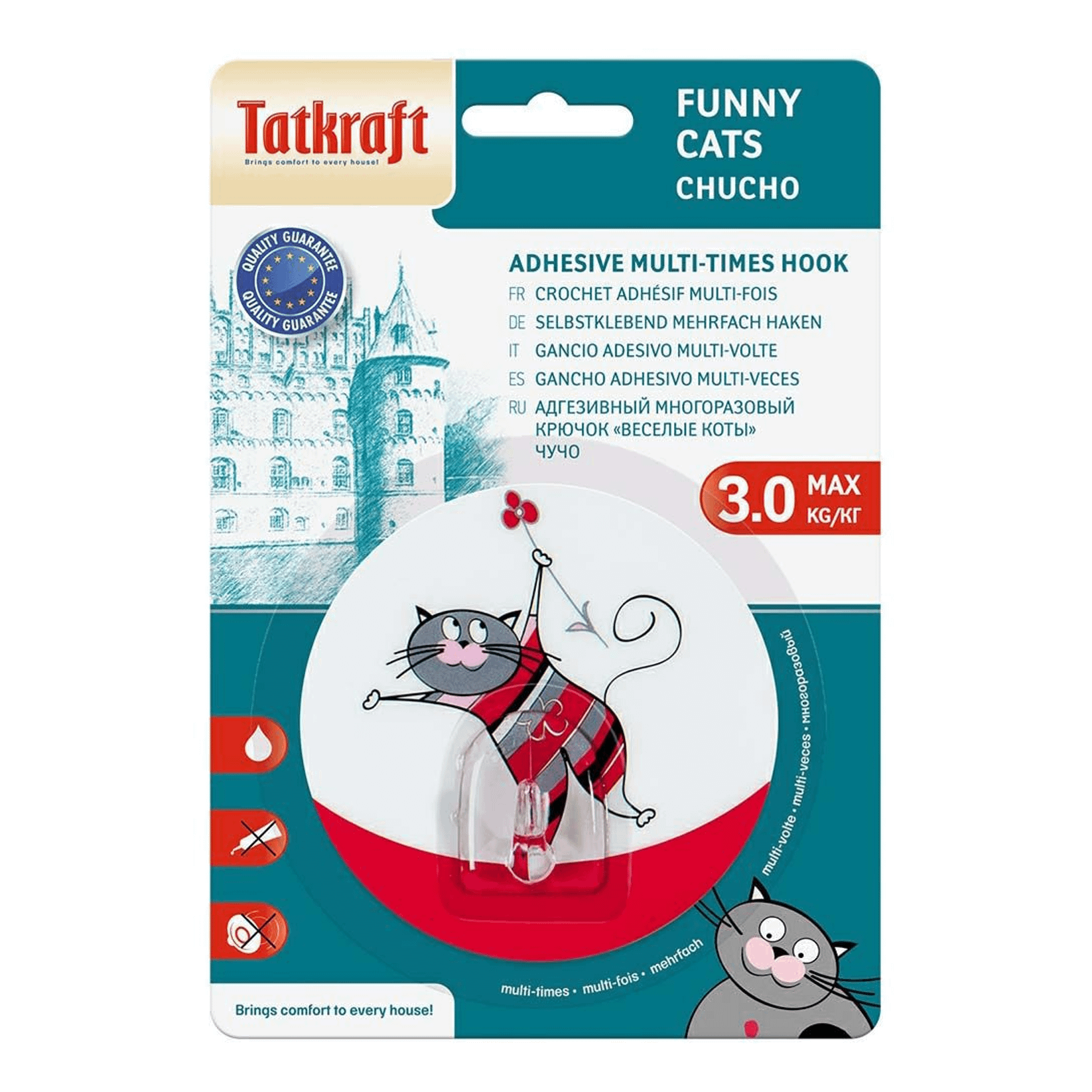 

Крючок адгезивный funny cats chucho