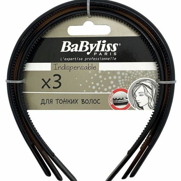 Обручи для волос BABYLISS PARIS нескользящие, 3 шт