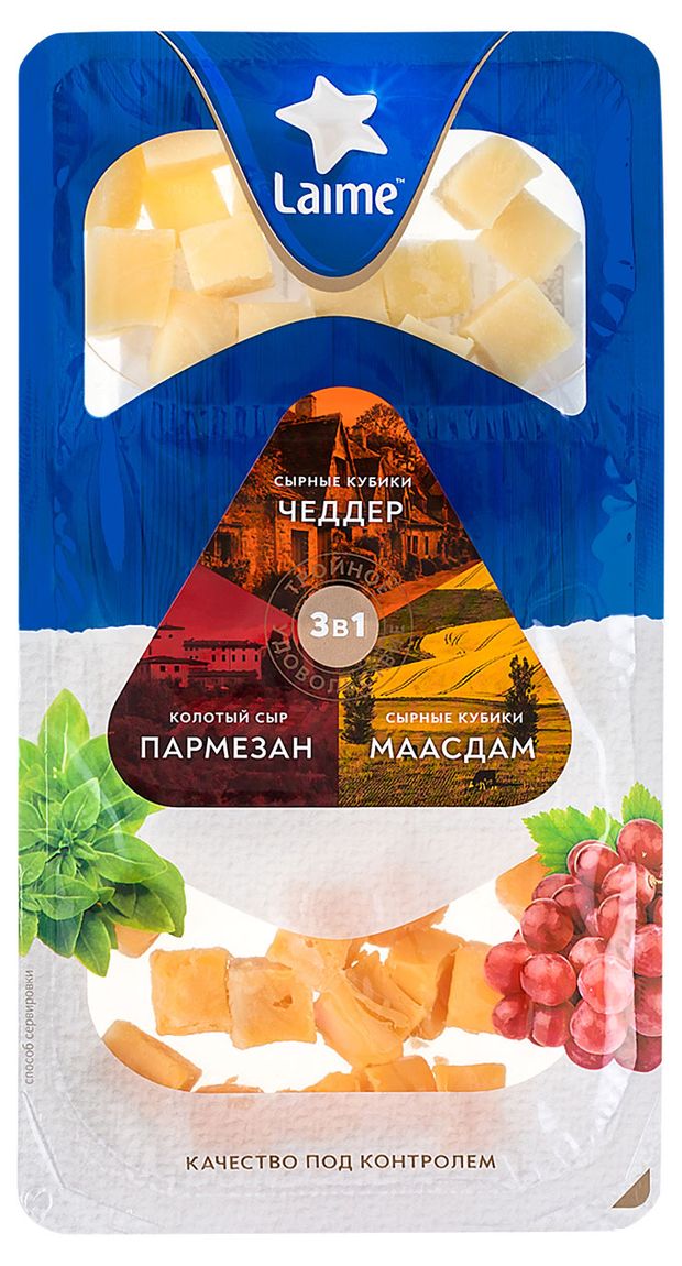 

Ассорти сыров Laime пармезан маасдам и чеддер 120 г