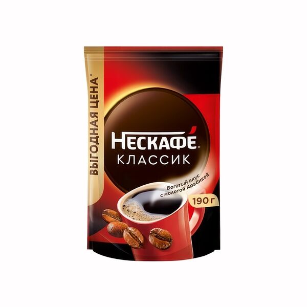 Кофе растворимый Nescafe Classic с добавлением молотого 190г