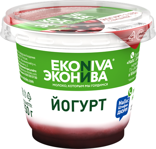 

Йогурт ЭкоНива с вишней 3,5%, без змж 250 г