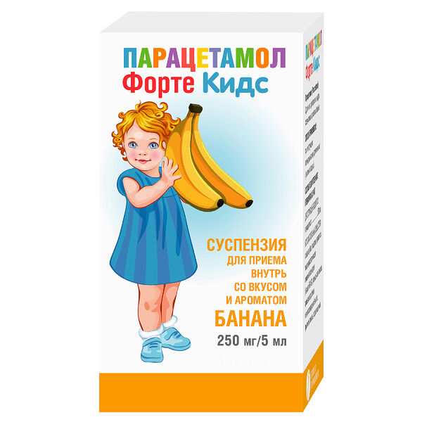 Парацетамол ФортеКидс суспензия 250 мг/5 мл банан 80 мл