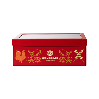 

Коробка подарочная Азбука вкуса с окном красная 28х35х13 см