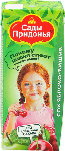 

Сок Сады Придонья Яблоко-вишня без сахара 200 мл 1 шт. дизайн упаковки в ассортименте
