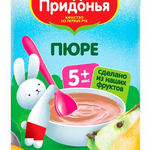 Пюре Сады Придонья яблоко, груша, слива, с 5 месяцев 125 г