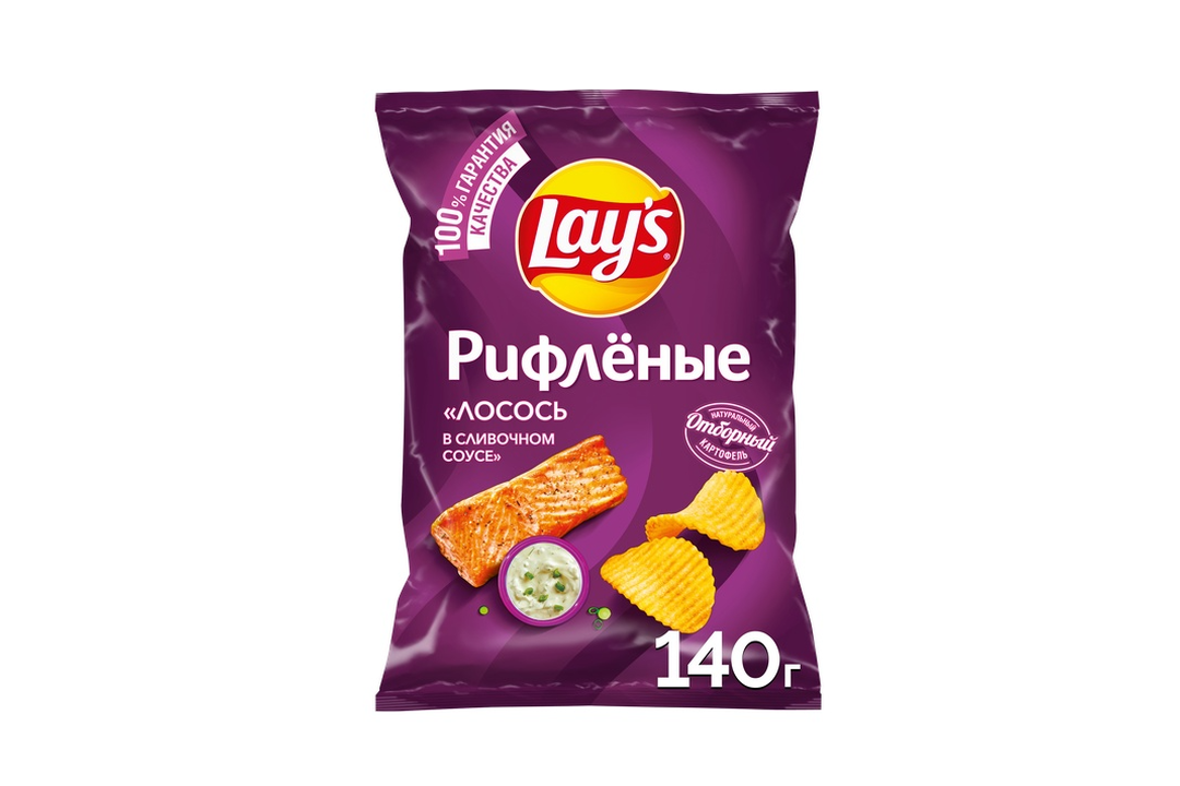 

Картофельные чипсы Lay's рифленые Сливочный лосось 140 г