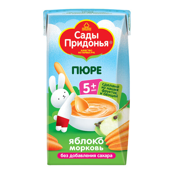 Фруктовое пюре Сады Придонья Яблоко-Морковь с 5 месяцев 125 г