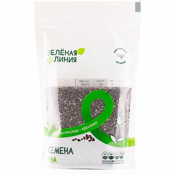 Семена чиа Зелёная Линия черные 200 г