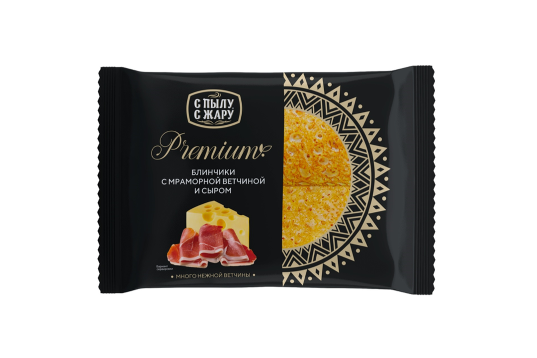 

Блинчики С пылу с жару Premium с мраморной ветчиной и сыром 300 г