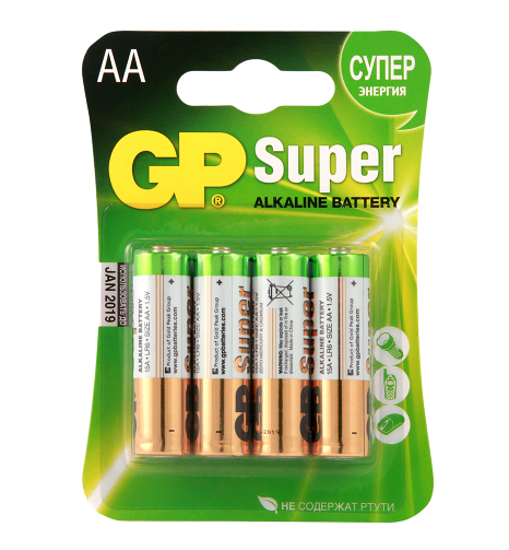 Батарейки GP Super АА LR6 1.5В 4 шт.