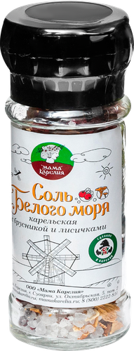 

Смесь солей Мама Карелия Карельская с солью Белого моря с брусникой и лисичками 75 г