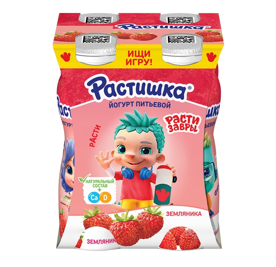 

Йогурт питьевой Растишка Земляника 1.6% 90 г, дизайн упаковки в ассортименте