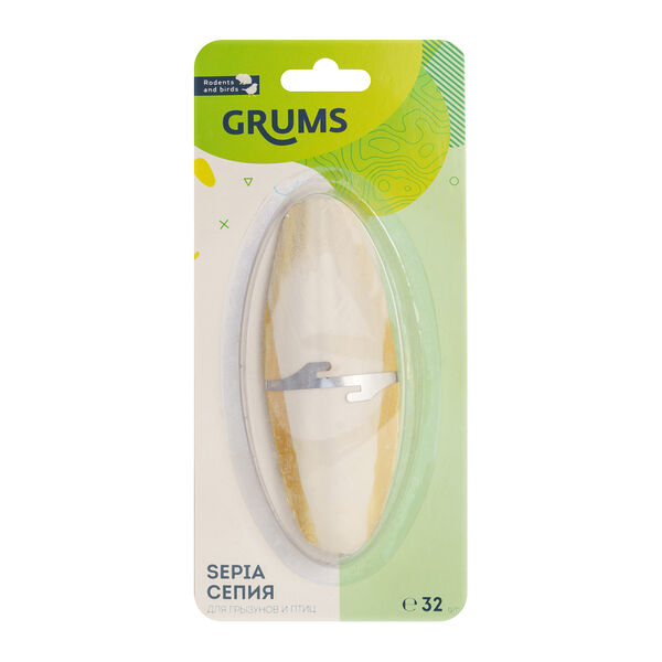 Минеральная подкормка Grums для птиц, грызунов и улиток Сепия M 32 г