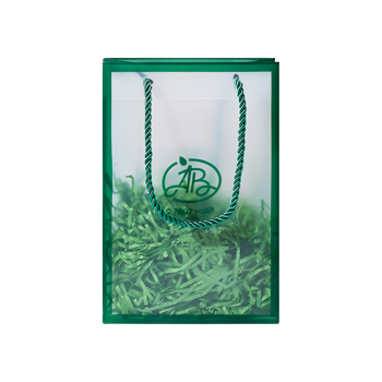 

Пакет подарочный Азбука вкуса прозрачный с зеленым 15х22х10 см