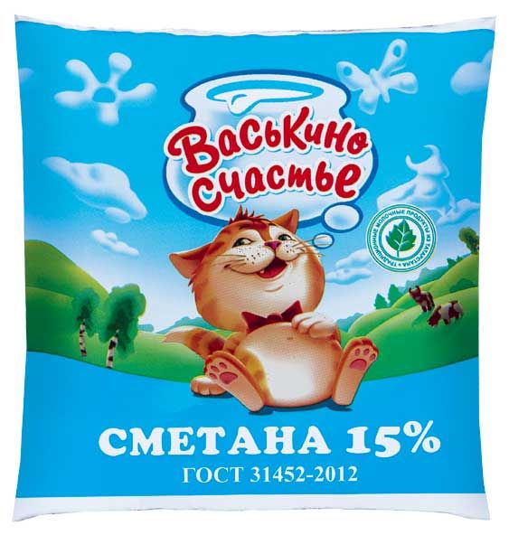 

Сметана Васькино счастье 15% 450 г
