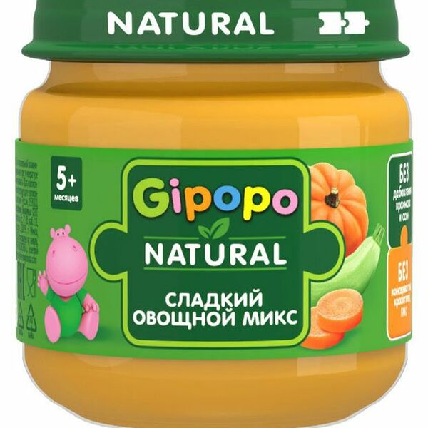 Пюре овощное Gipopo Сладкий овощной микс с 5 месяцев 80 г