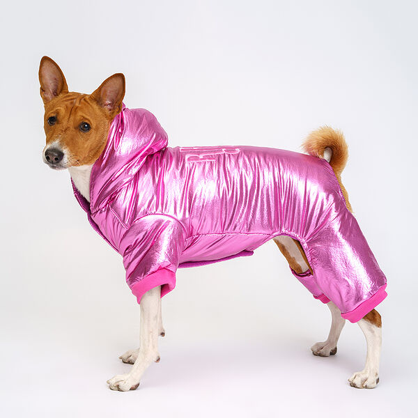 Комбинезон для собак Rurri, M, розовый металлик (девочка)