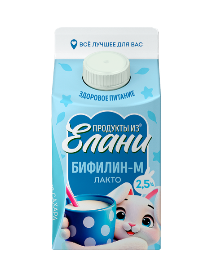 

Продукт кисломолочный Продукты из Елани Бифилин-М сладкий, 2.5% 450 мл