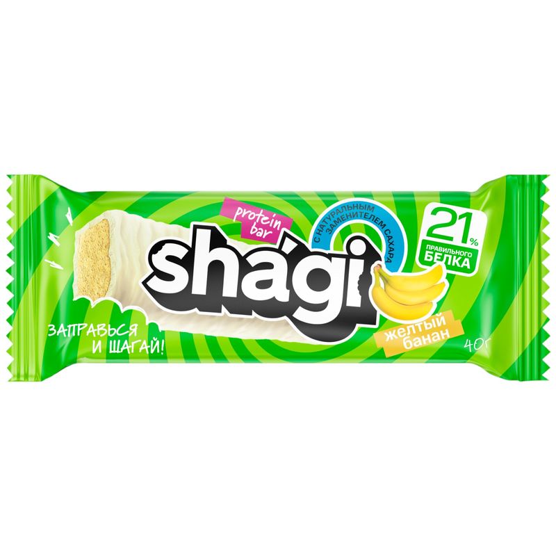 

Батончик Shagi со вкусом банана с высоким содержанием белка 40 г