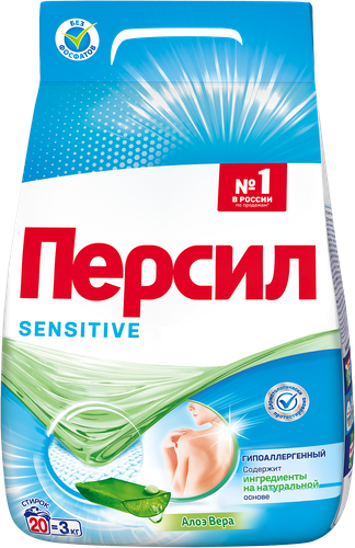 

Cтиральный порошок Персил Sensitive для чувствительной кожи 3 кг 20 стирок