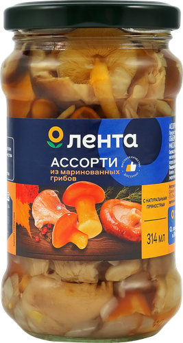 

Ассорти Лента грибное маринованное 280 г