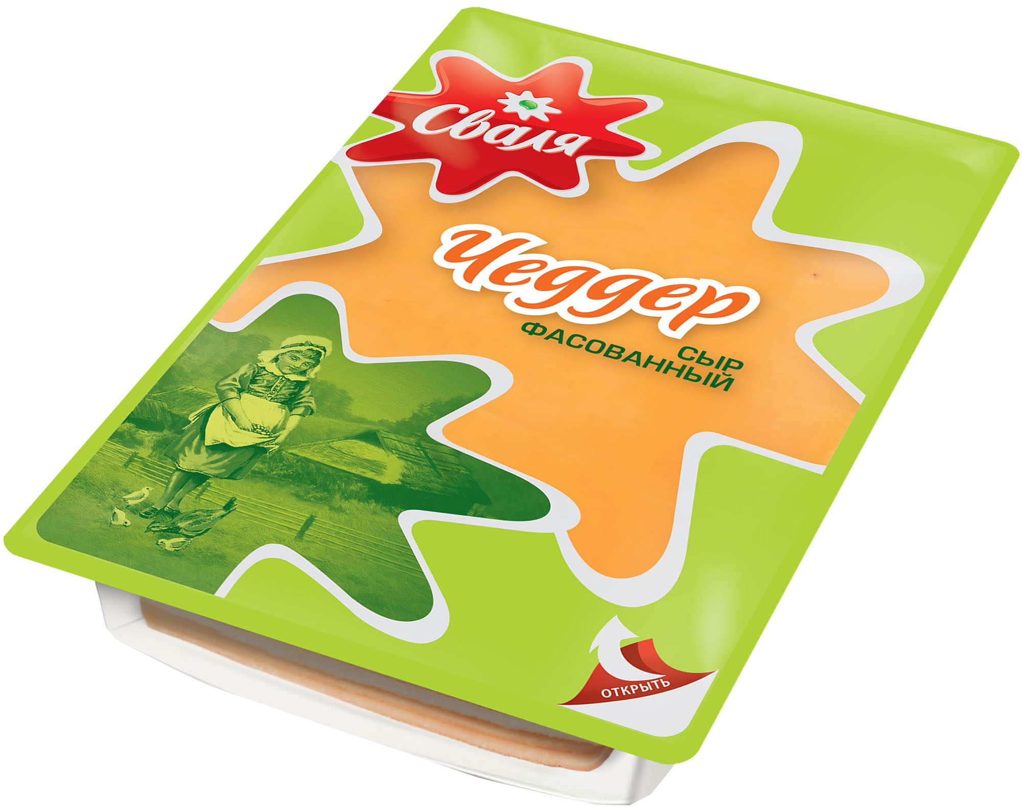 

Сыр полутвердый Сваля Чеддер красный 50% нарезка 125 г