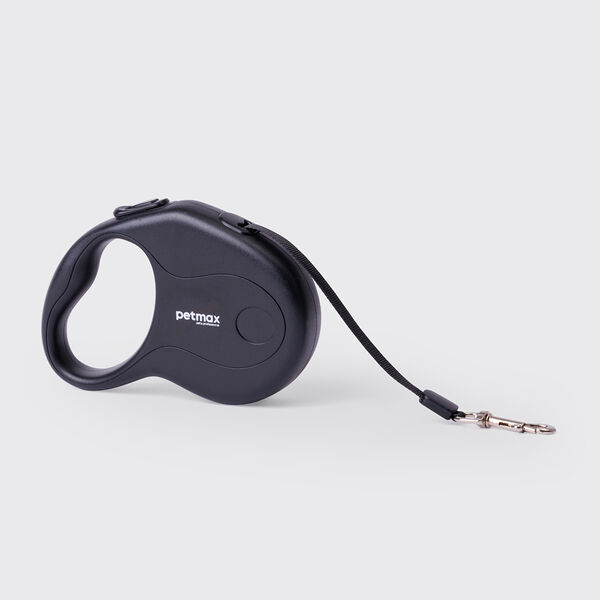 Рулетка для собак, S, ремень 3 м, 15 кг, черная